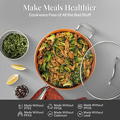 Gotham Steel Nonstick Pots and Pans 12 Piece Set Ceramic Cookware Kitchen Set with Frying Skillet, Saucepan, Lids, Gray