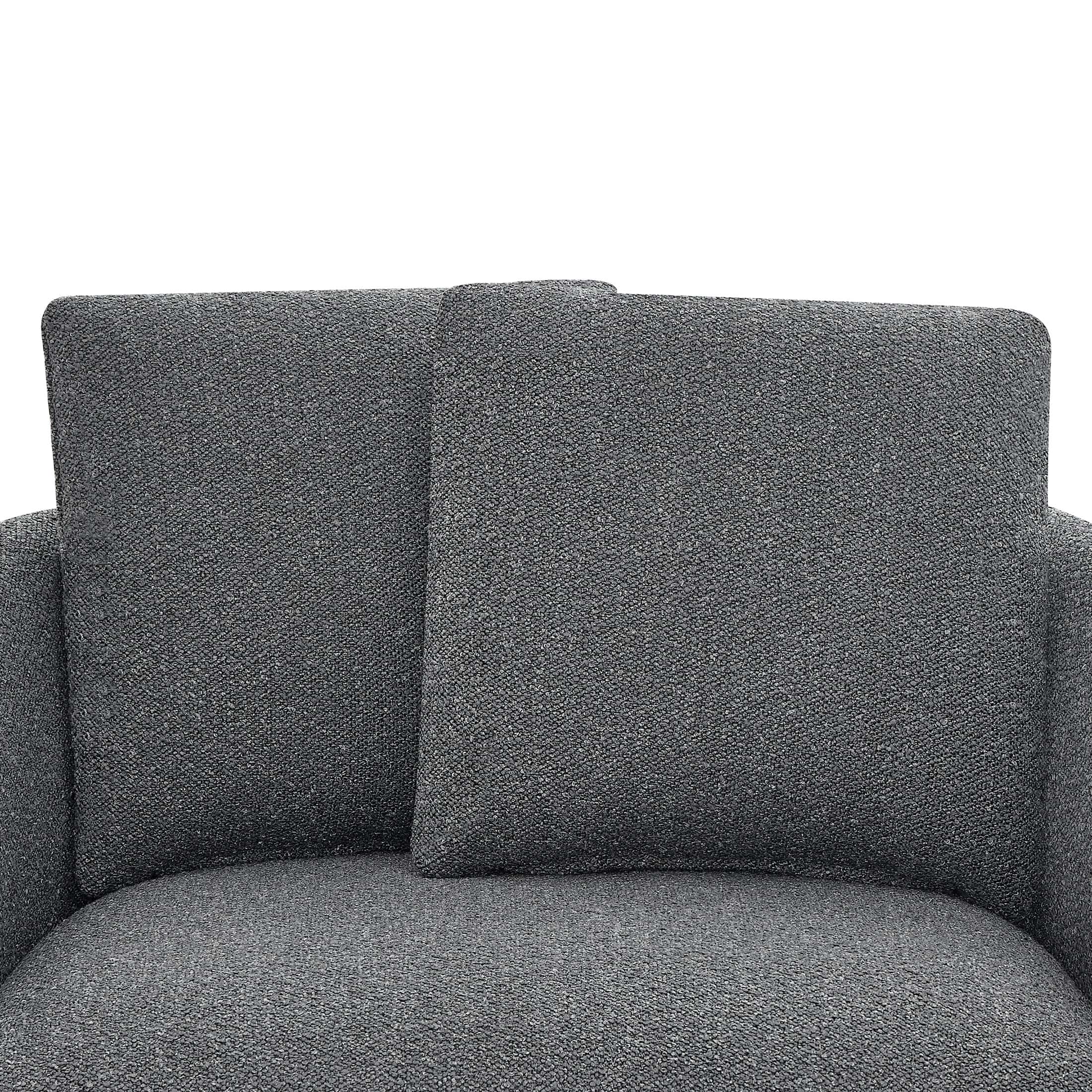 Beautiful Drew Kids Accent Chair by Drew Barrymore, Charcoal Bouclé Fabric