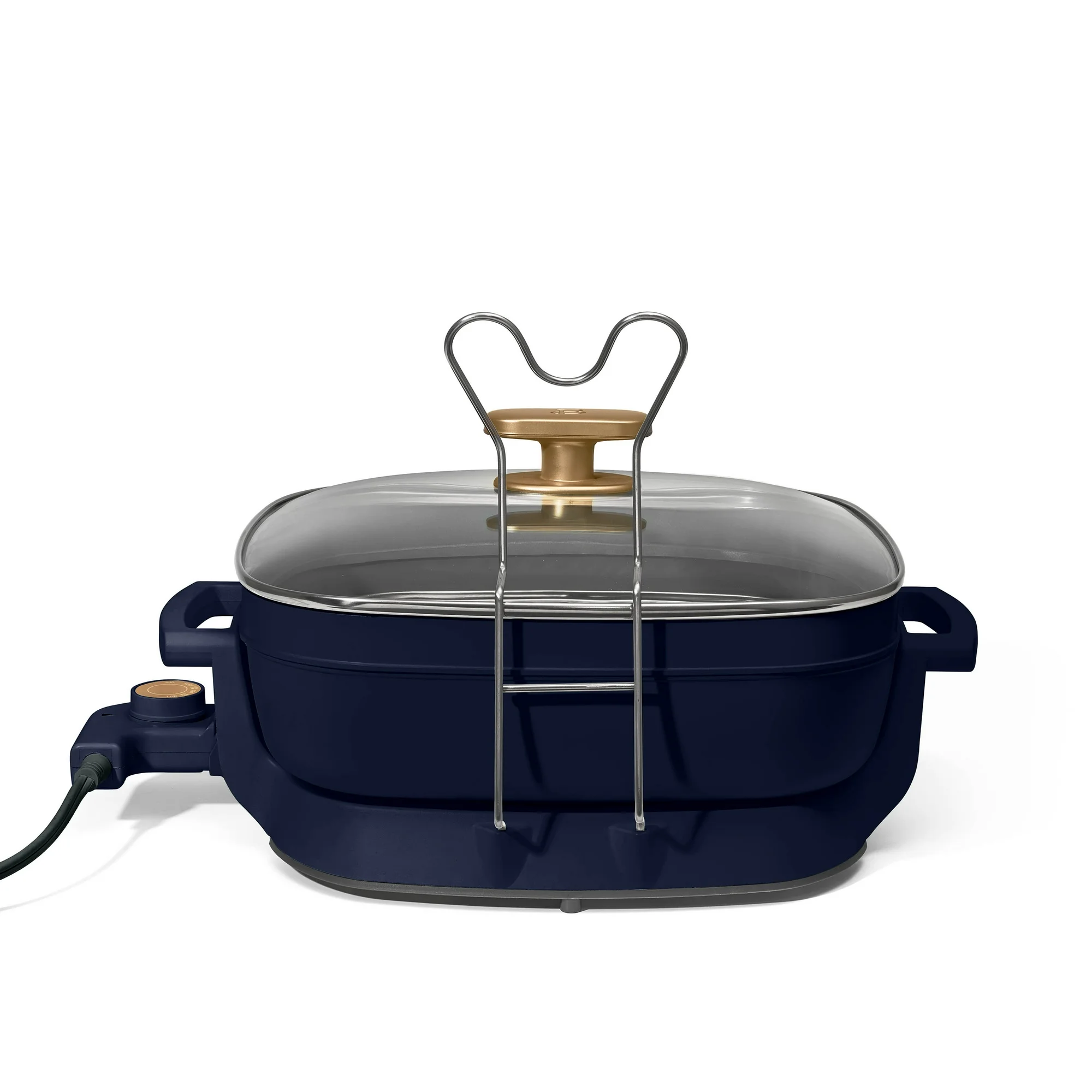 Beautiful 5 in 1 Electric Skillet - Expandable up to 7 Qt with Glass Lid, Starry Night by Drew Barrymore, Blue - Image 9