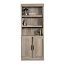 Better Homes & Gardens Glendale 5 Shelf Bookcase with Doors, Rustic Gray Finish