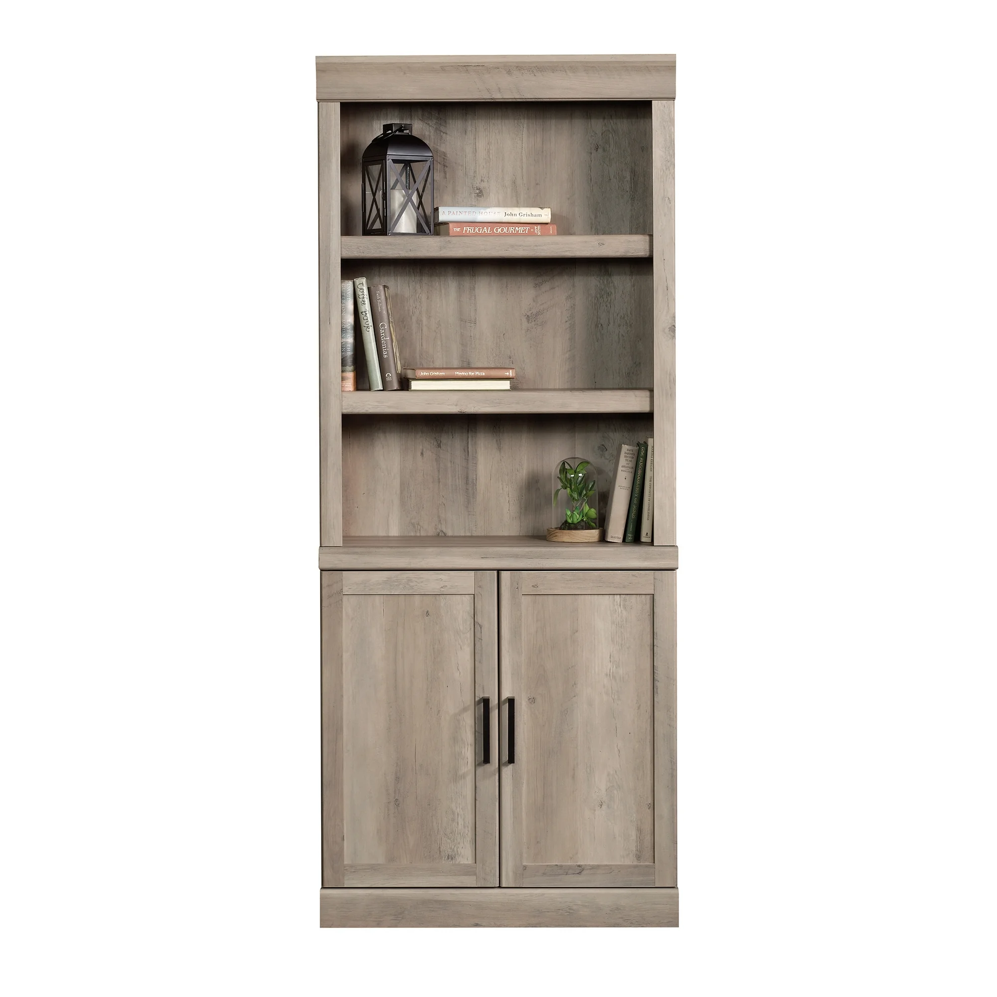 Better Homes & Gardens Glendale 5 Shelf Bookcase with Doors, Rustic Gray Finish