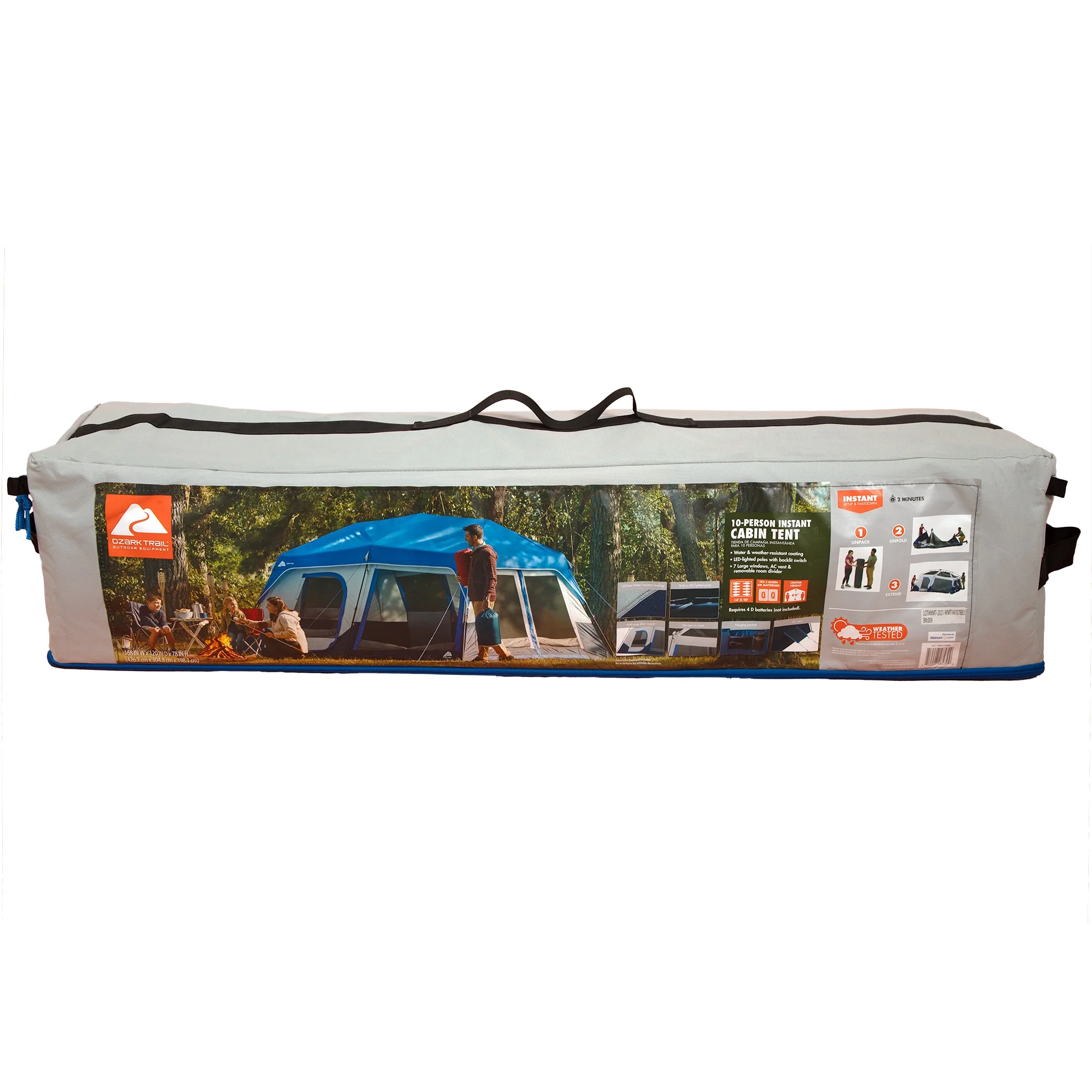 Ozark Trail 10-Person Cabin Tent with LED Lighted Poles - Image 2