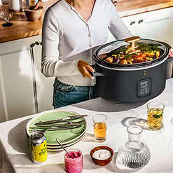 Beautiful 6 Qt Programmable Slow Cooker, Black Sesame by Drew Barrymore