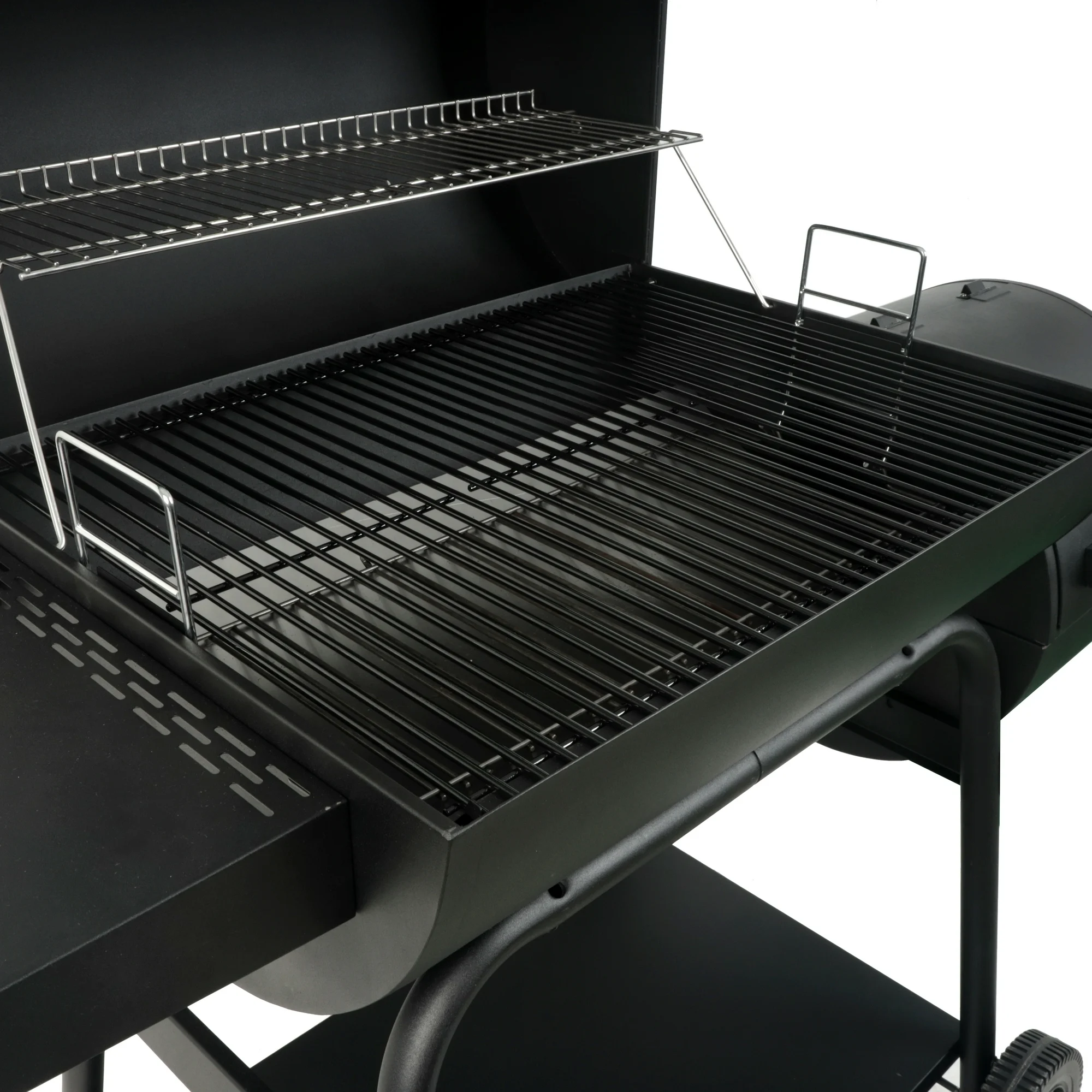 Expert Grill 28" Offset Steel Charcoal Smoker Grill with Side Firebox, Black, New - Image 12