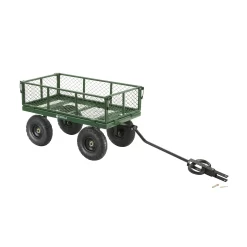 Gorilla Carts 400 lb. Capacity Steel Utility Garden Landscape Cart, 32 inch x 18 inch Steel Mesh Bed, 2 in 1 Convertible Handle