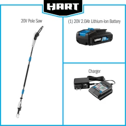 HART 20-Volt 8-Inch Pole Saw Kit, (1) 2.0 Ah Lithium Ion Battery