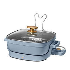Beautiful 5 in 1 Electric Skillet - Expandable up to 7 Qt with Glass Lid, Cornflower Blue by Drew Barrymore