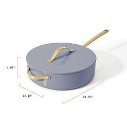 Beautiful 5.5 Quart Ceramic Non-Stick Sauté Pan, Cornflower Blue by Drew Barrymore
