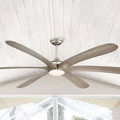 Parrot Uncle 72-inch Driftwood 6-Blade Large DC Ceiling Fan with Light and Remote