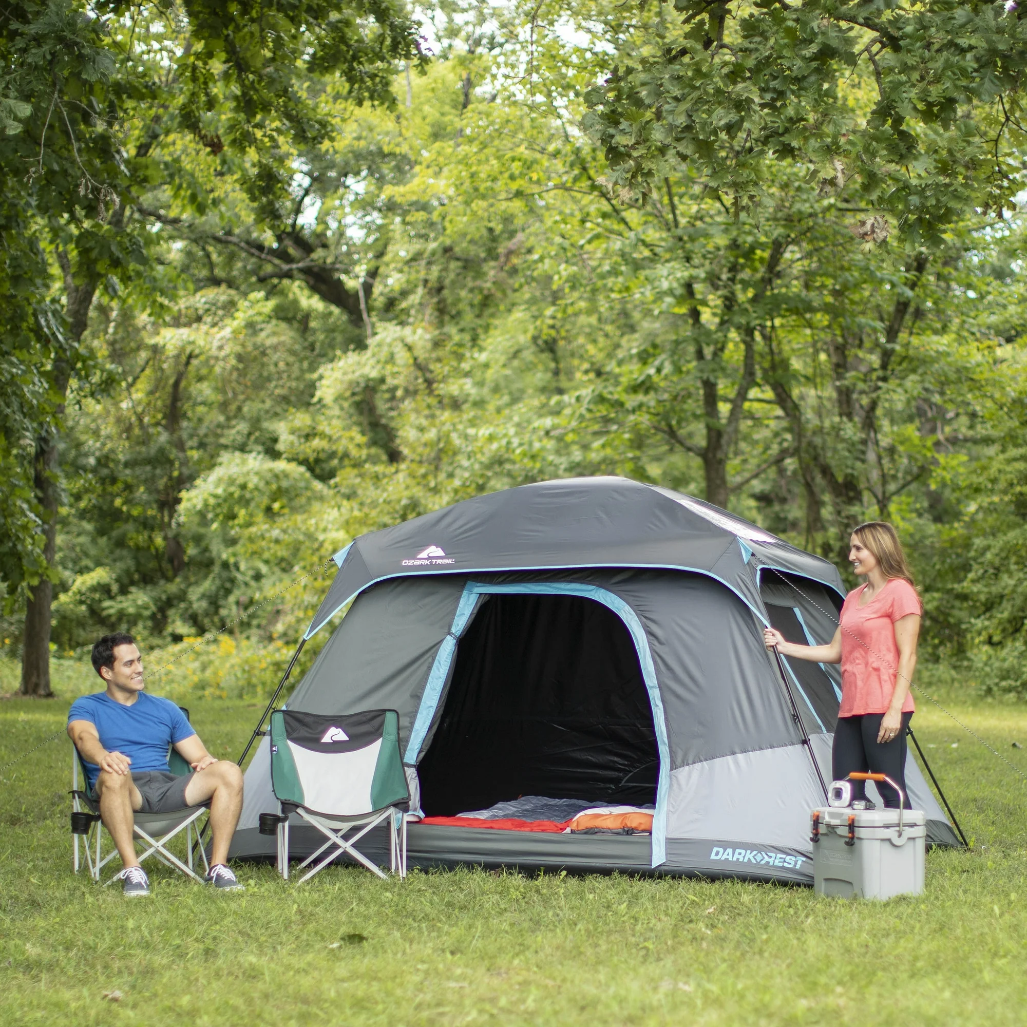 Ozark Trail 10' x 9' 6-Person Dark Rest Cabin Tent w/Skylight Ceiling Panels, 15.4 lbs - Image 7