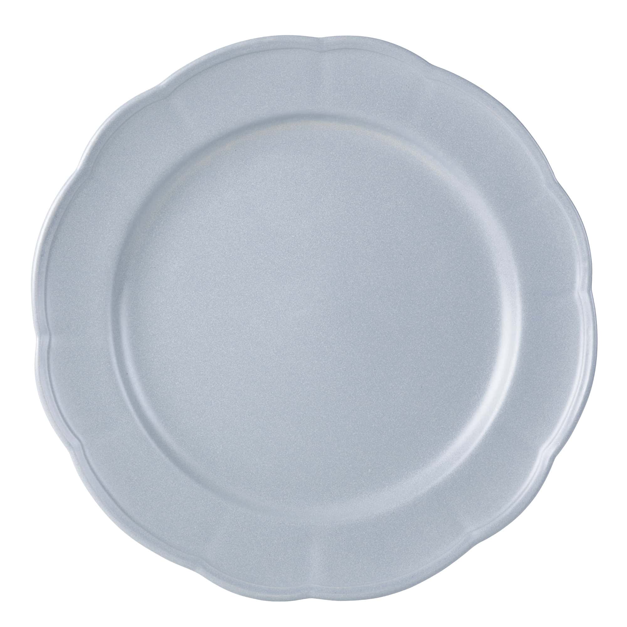 Beautiful Scallop Stoneware Dinnerware 12 Piece Set Cornflower Blue by Drew Barrymore