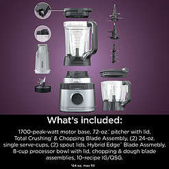 Ninja TB400 Detect Kitchen System Power Blender + Processor with Blend Sense Technology, Silver