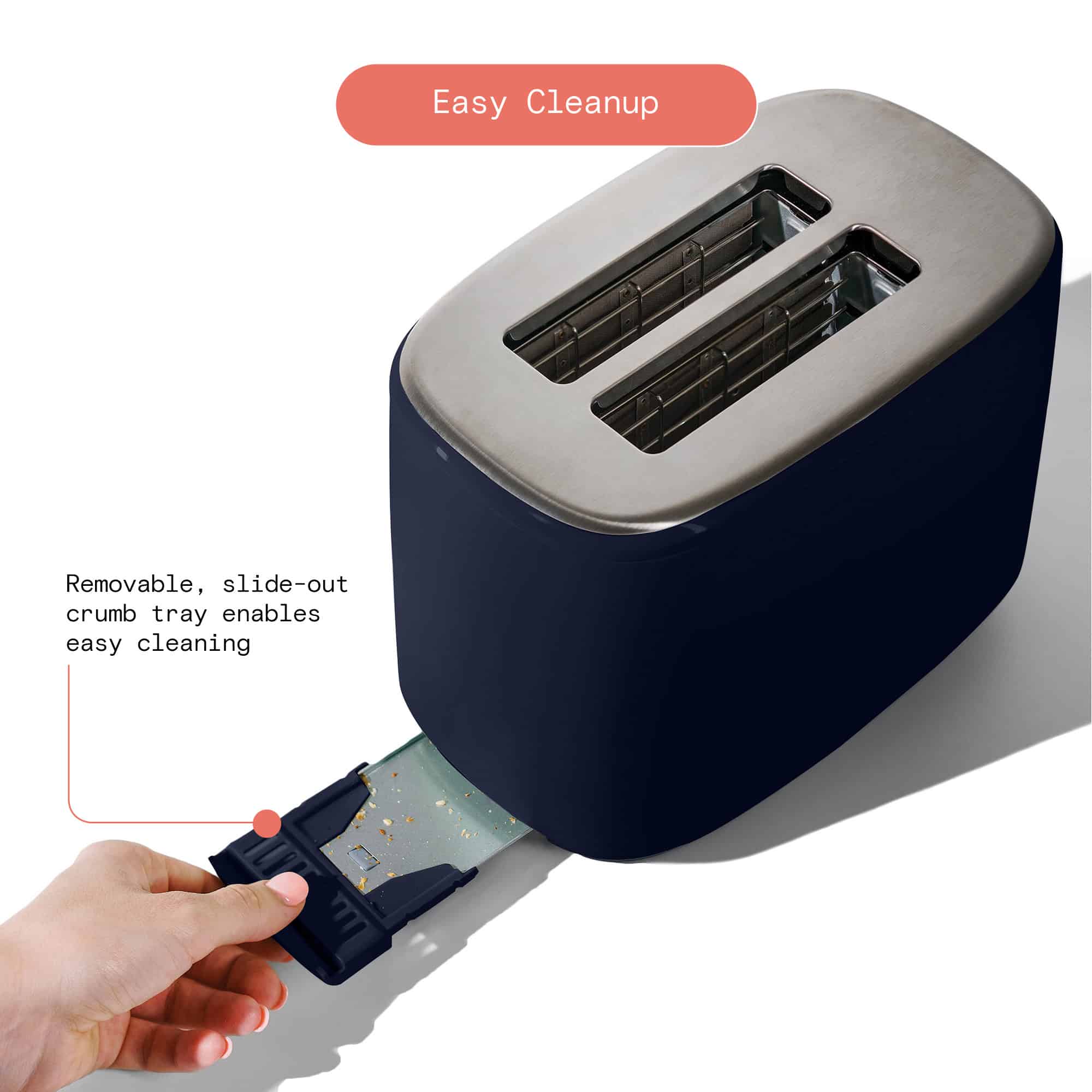 Beautiful 2 Slice Toaster with Touch-Activated Display, Starry Night by Drew Barrymore, Blue