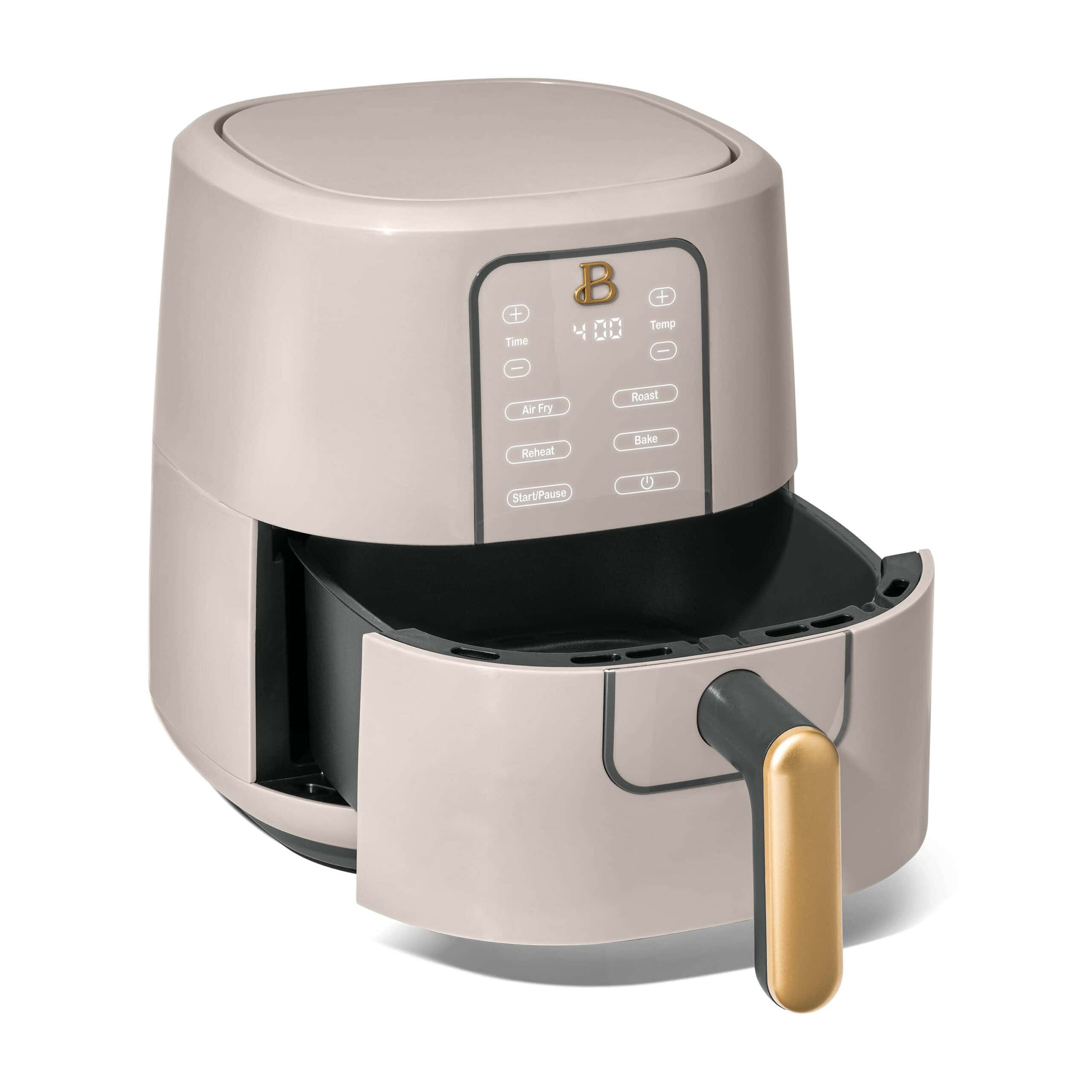 Beautiful 3 Qt Air Fryer with TurboCrisp Technology, Porcini Taupe by Drew Barrymore