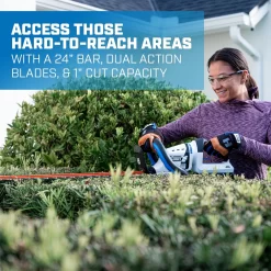 HART 40-Volt 24-inch Cordless Hedge Trimmer Kit, (1) 2.5Ah Lithium-Ion Battery