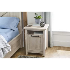 Better Homes & Gardens Modern Farmhouse USB Nightstand, Rustic White Finish
