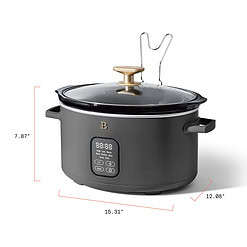 Beautiful 6 Qt Programmable Slow Cooker, Oyster Grey by Drew Barrymore
