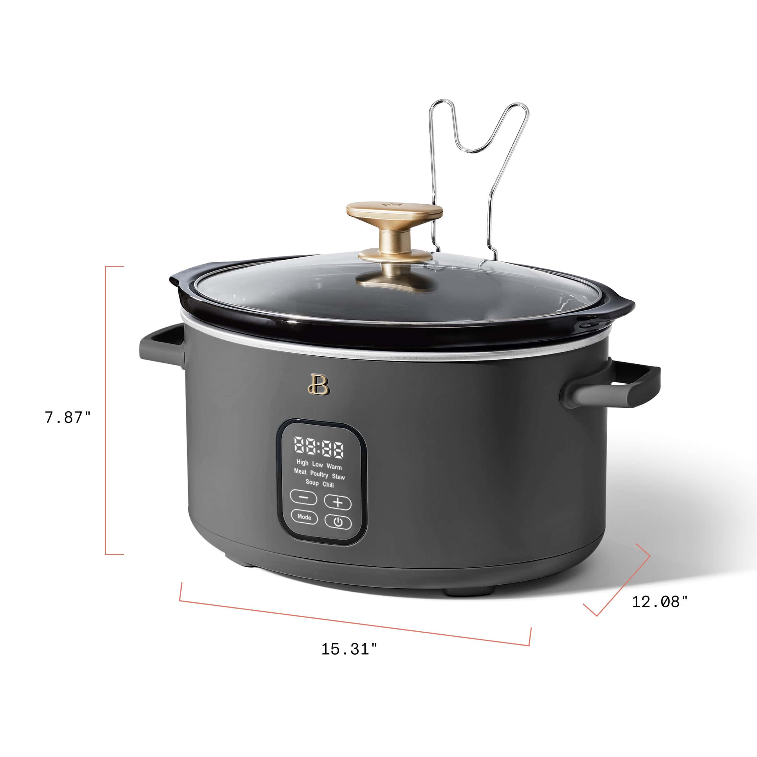 Beautiful 6 Qt Programmable Slow Cooker, Oyster Grey by Drew Barrymore