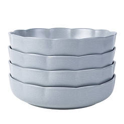 Beautiful Scallop Stoneware Dinnerware 12 Piece Set Cornflower Blue by Drew Barrymore