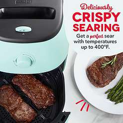 DASH Tasti-Crisp Electric Air Fryer Oven, 6 Qt. Family Size, Aqua - Auto Shut Off, Analog, 1700-Watt