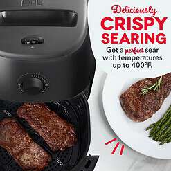 DASH Tasti-Crisp Electric Air Fryer Oven, 6 Qt. Family Size, Black, 1700-Watt
