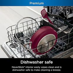 Ninja, Cookware, Steamer, Strainer Basket, Glass Lid and Spatula, Foodi NeverStick PossiblePan, Premium Set, Cherry Tart, CW102RD