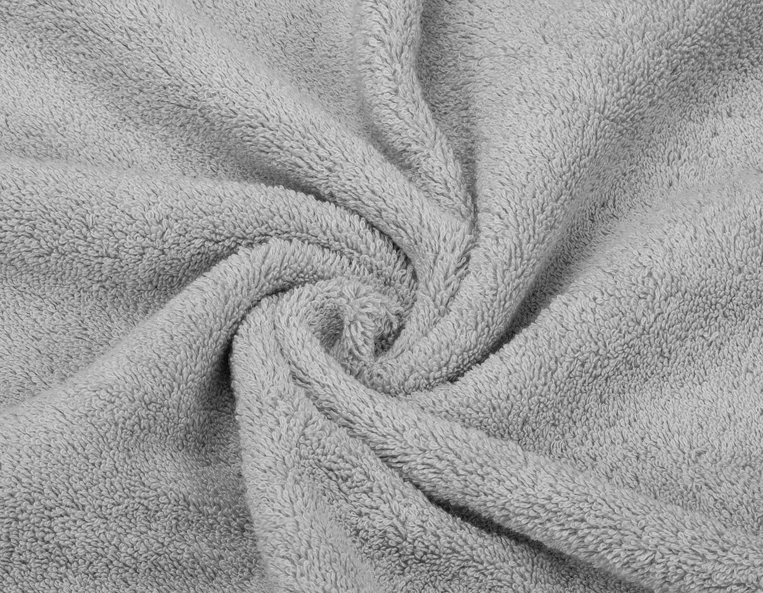 American Soft Linen Luxury 6 Piece Towel Set, 2 Bath Towels 2 Hand Towels 2 Washcloths, Light Grey Towel Sets