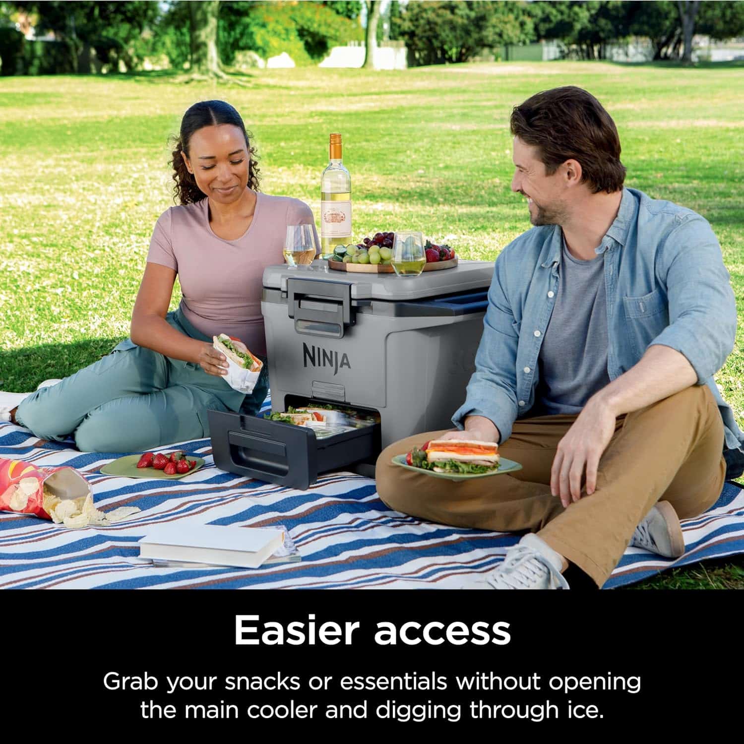 NINJA FrostVault 30 qt. Chest Cooler with Dry Zone, Slate Gray