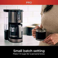 Ninja DCM201BK Programmable XL 14-Cup Coffee Maker PRO, 14-Cup Glass Carafe, Freshness Timer, Black Stainless Steel
