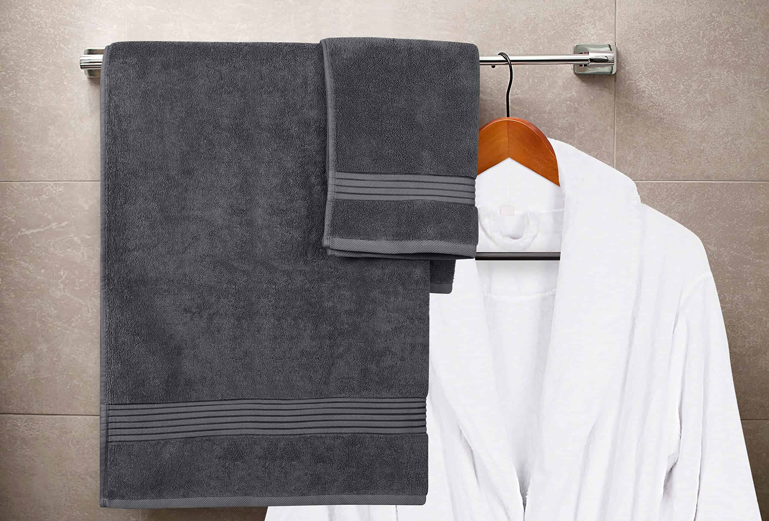 Utopia Towels 8-Piece Premium Towel Set, 2 Bath Towels, 2 Hand Towels, and 4 Wash Cloths, (Grey)