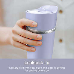 Ninja Sip Perfect 16oz. Travel Mug, Leak Proof Stainless Steel Insulated Tumbler for Hot Drinks, Lavender Purple