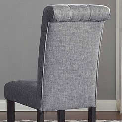 Roundhill Furniture Leviton Solid Wood Tufted Dining Chair (Set of 2), Gray