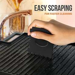 Cast Iron Griddle, Reversible Grill/Griddle, Cast Iron Press, Pan Scraper, Pinch Mitts (9.5