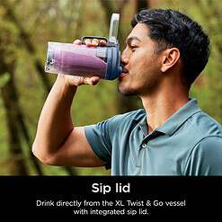 Ninja BC251NV Blast Max, Portable Blender + Twist & Go, Personal Blender, Ninja Blender, Smoothie, Blend, Ice Crush, Navy