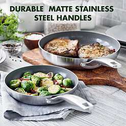 GreenPan Chatham Tri-Ply Stainless Steel Healthy Ceramic Nonstick 12 Piece Cookware Pots and Pans Set, Silver