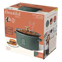 Beautiful 6 Qt Programmable Slow Cooker, Thyme Green by Drew Barrymore