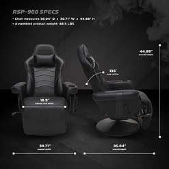 RESPAWN 900 Gaming Recliner - Reclining Gaming Chair with Footrest, Gaming Chair Recliner, Black