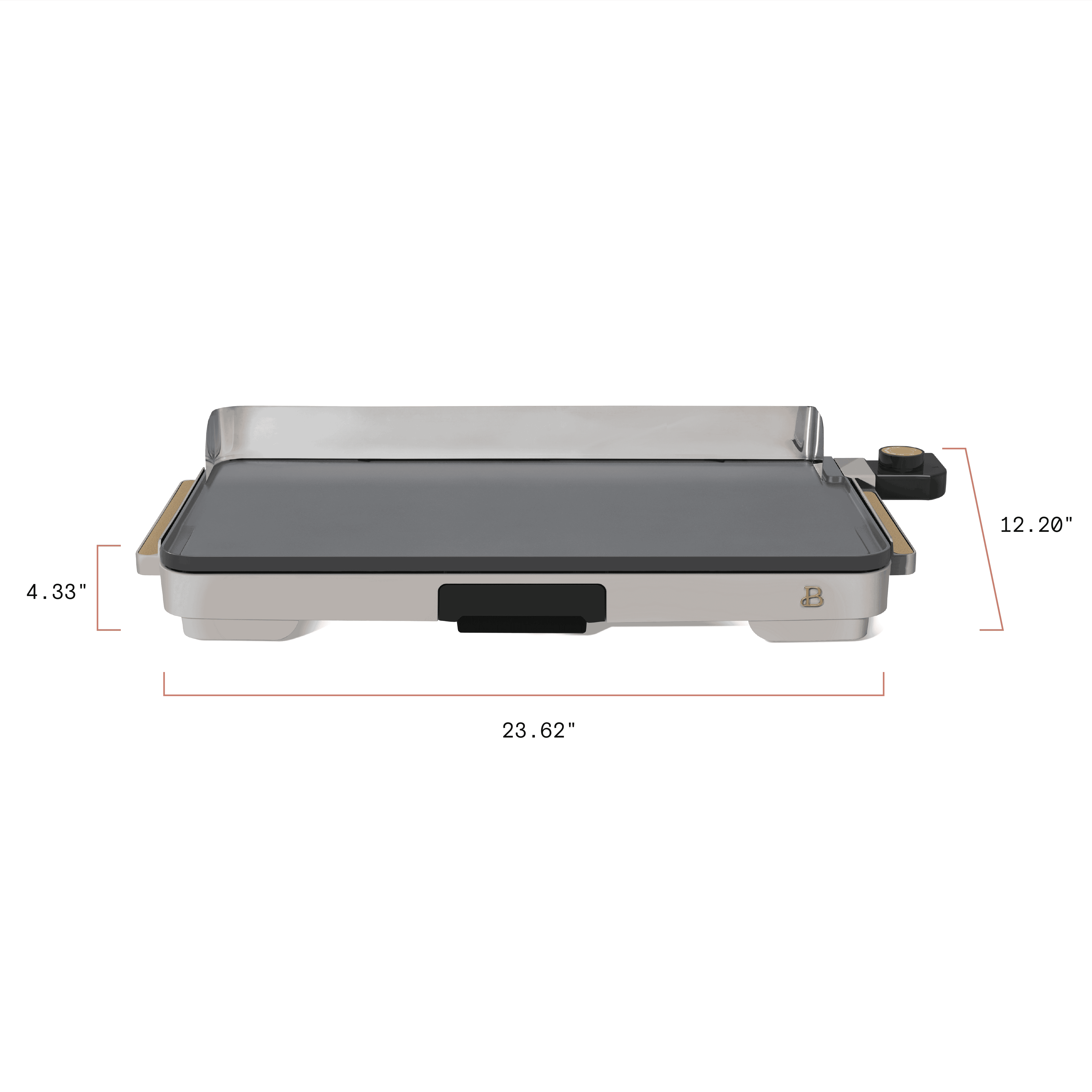 Beautiful XL Electric Griddle 12" x 22"- Non-Stick, Porcini Taupe by Drew Barrymore