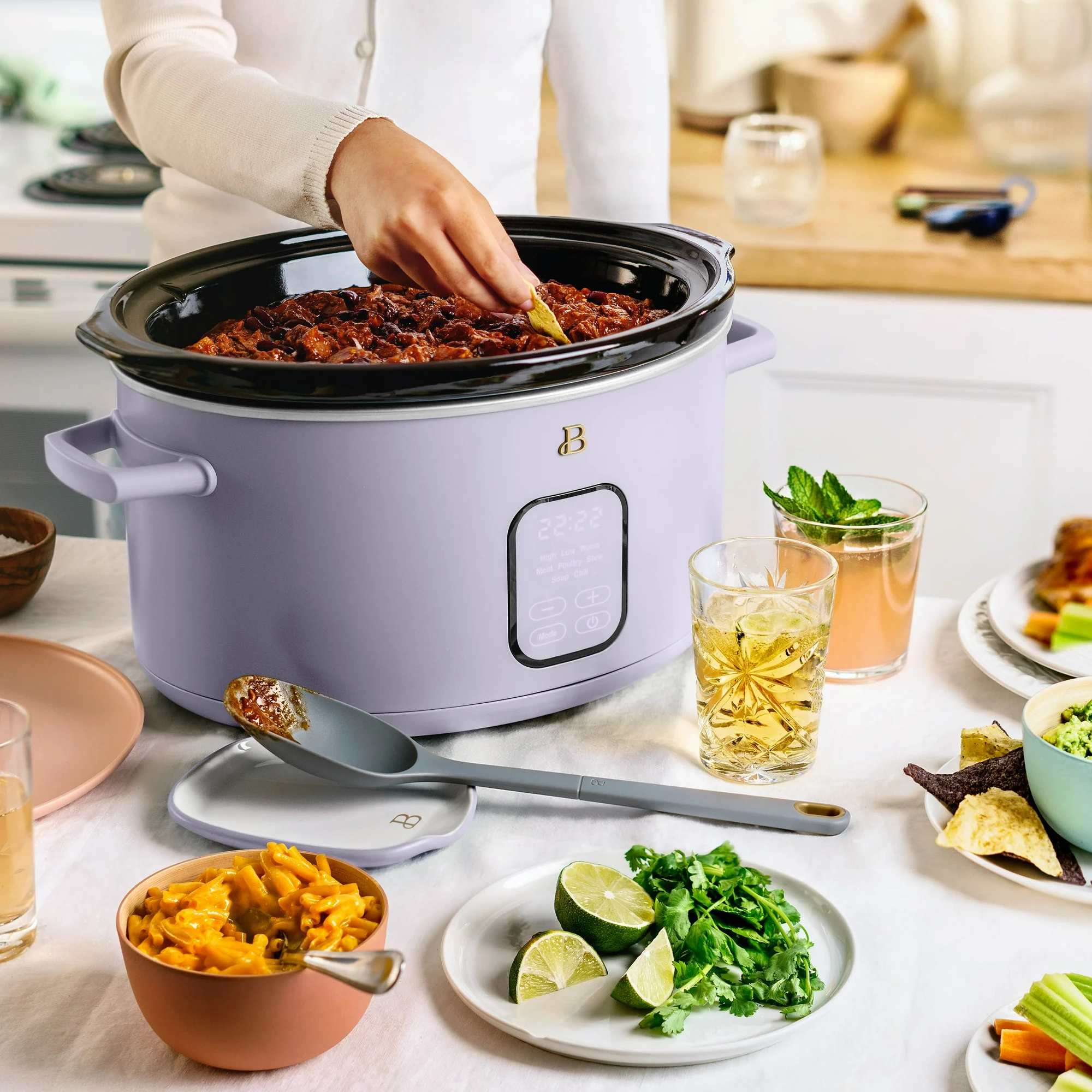 Beautiful 6 Qt Programmable Slow Cooker, Lavender by Drew Barrymore