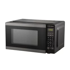 Hamilton Beach 0.9 Cu ft Countertop Microwave Oven, 900 Watts, Black Stainless Steel, New