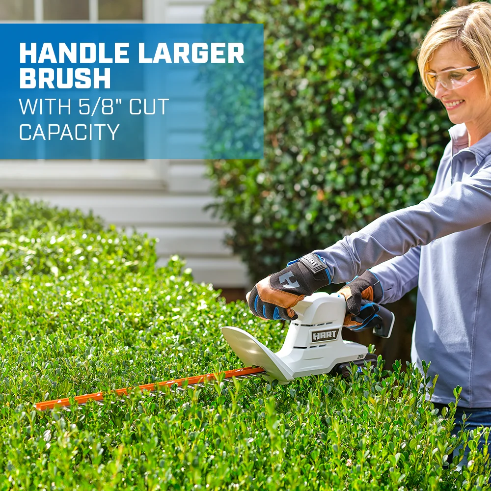 HART 20 Volt Cordless 18 inch Hedge Trimmer Kit, (1) 2.0Ah Lithium-Ion Battery