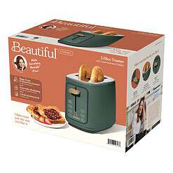 Beautiful 2 Slice Toaster with Touch-Activated Display, Thyme Green by Drew Barrymore