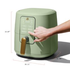 Beautiful 6 Qt Air Fryer with TurboCrisp Technology and Touch-Activated Display, Sage Green by Drew Barrymore