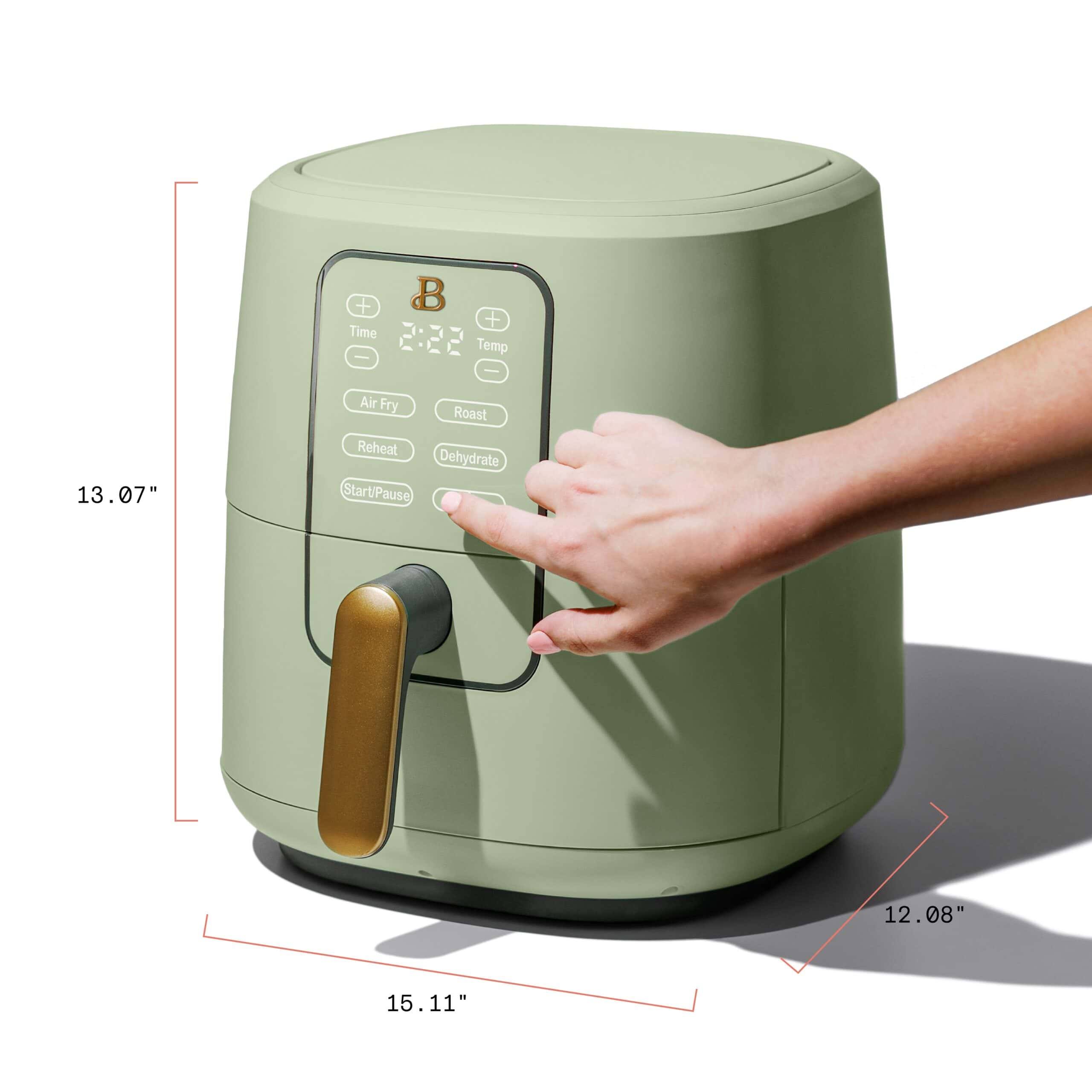 Beautiful 6 Qt Air Fryer with TurboCrisp Technology and Touch-Activated Display, Sage Green by Drew Barrymore