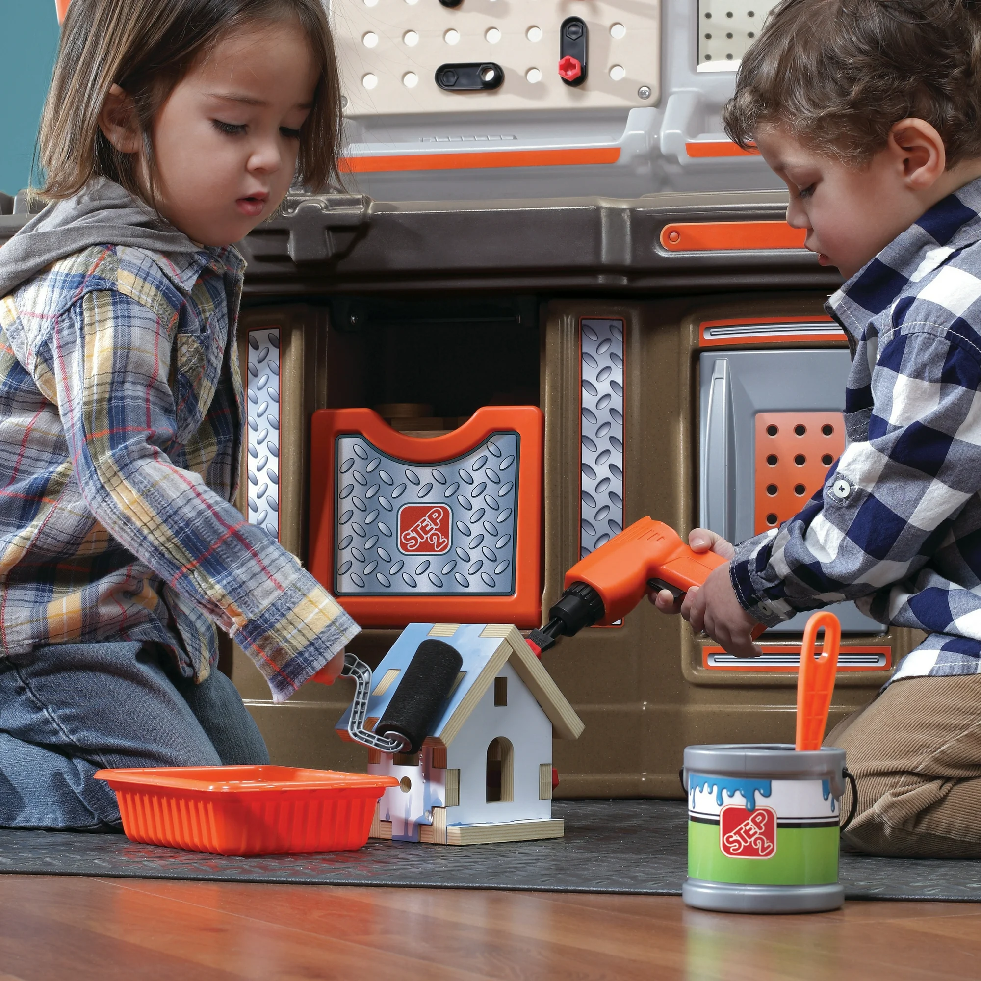 Step2 Big Builders Pro Workshop Multicolor Tool Bench, 27.50" x 34", 19 lb