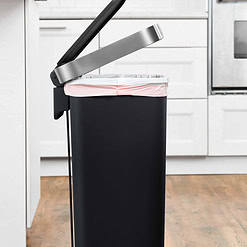 Better Homes & Gardens 11.9 Gallon Kitchen Trash Can, Plastic Step-On Kitchen Trash Can, Black