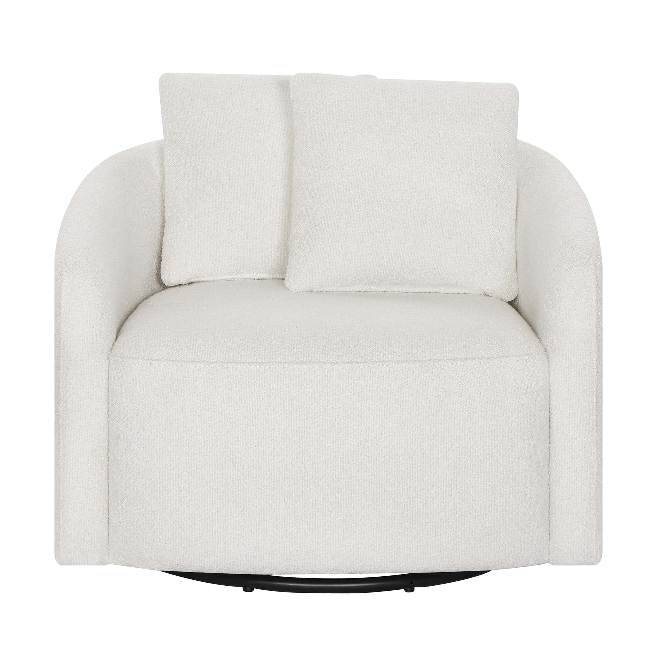 Beautiful Drew Kids Accent Chair by Drew Barrymore, Cream Bouclé Fabric
