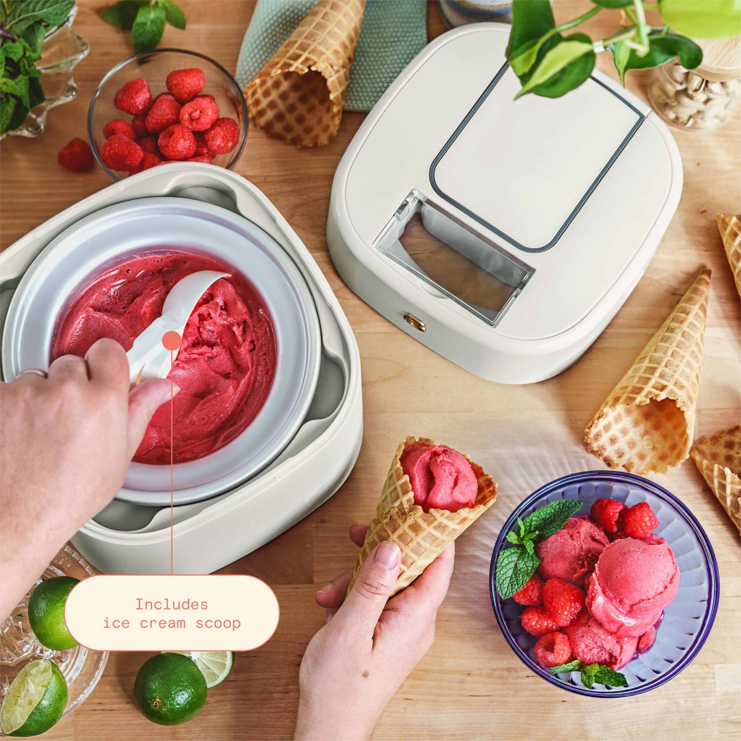 Beautiful 1.5 Qt Ice Cream Maker with Touch Activated Display, White Icing by Drew Barrymore
