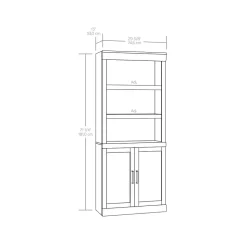 Better Homes & Gardens Glendale 5 Shelf Bookcase with Doors, Rustic Gray Finish