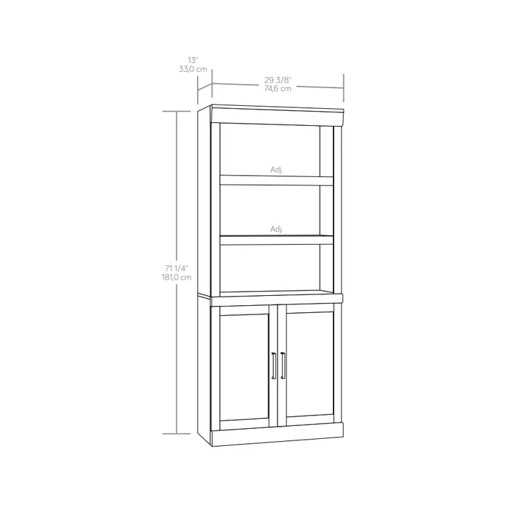 Better Homes & Gardens Glendale 5 Shelf Bookcase with Doors, Rustic Gray Finish